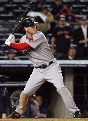NEW YORK - MAY 05:  Jason Bay #44 of the Boston Red Sox bats against the New York Yankees on May 5, 2009 at Yankee Stadium in the Bronx borough of New York City. The Red Sox defeated the Yankees 7-3.  (Photo by Jim McIsaac/Getty Images)