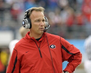 ORLANDO, FL - JANUARY 1: Coach Mark Richt of the University of Georgia directs play against the Michigan State Spartans during the 2009 Capital One Bowl at the Citrus Bowl on January 1, 2009 in Orlando, Florida.  (Photo by Al Messerschmidt/Getty Images)