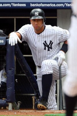 NEW YORK - MAY 17:  Alex Rodriguez #13 of the New York Yankees looks on against the Minnesota Twins on May 17, 2009 at Yankee Stadium in the Bronx borough of New York City. The Yankees defeated the Twins 3-2 in ten innings.  (Photo by Jim McIsaac/Getty Im
