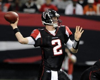 ATLANTA - DECEMBER 14: Quarterback Matt Ryan #2 of the Atlanta Falcons sets to pass against the Tampa Bay Buccaneers at the Georgia Dome on December 14, 2008 in Atlanta, Georgia.  (Photo by Al Messerschmidt/Getty Images)