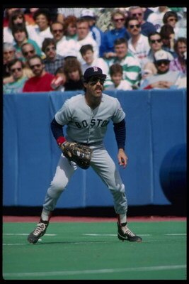 Undated:  First baseman Bill Buckner of the Boston Red Sox waits for the throw from a teammate.  Mandatory Credit:  Gray Mortimore/Allsport