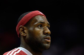 ATLANTA - MAY 09:  LeBron James #23 of the Cleveland Cavaliers awaits to play against the Atlanta Hawks in Game Three of the Eastern Conference Semifinals during the 2009 NBA Playoffs at Philips Arena on May 9, 2009 in Atlanta, Georgia.  NOTE TO USER: Use