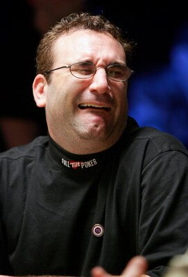 LAS VEGAS - JULY 14:  Mike 'The Mouth' Matusow of Las Vegas makes a face as he jokes with other players during the sixth round of the World Series of Poker no-limit Texas Hold 'em main event at Binion's Horseshoe Gambling Hall and Hotel July 14, 2005 in L