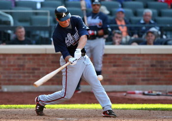 NEW YORK - MAY 13:  Jeff Francoeur #7 of the Atlanta Braves bats against the New York Mets on May 13, 2009 at Citi Field in the Flushing neighborhood of the Queens borough of New York City. The Braves defeated the Mets 8-7 in twelve innings.  (Photo by Ji