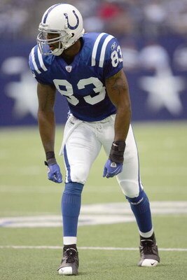 IRVING, TX - AUGUST 9: Roy Hall #83of the Indianapolis Colts readies to move at the hike during the preseason game against the Dallas Cowboys at Texas Stadium on August 9, 2007 in Irving, Texas. (Photo by Ronald Martinez/Getty Images)
