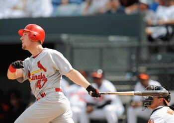 FORT LAUDERDALE, FL - FEBRUARY 26: Ryan Ludwick #47 of the St. Louis Cardinals bats against the Baltimore Orioles during a spring training game at Fort Lauderdale Stadium on February 26, 2009 in Fort Lauderdale, Florida. (Photo by Rob Tringali/Getty Image