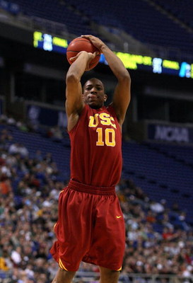 MINNEAPOLIS - MARCH 22: DeMar DeRozan #10 of the USC Trojans attempts a shot against the Michigan State Spartans during the second round of the NCAA Division I Men's Basketball Tournament at the Hubert H. Humphrey Metrodome on March 22, 2009 in Minneapol