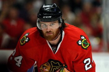 CHICAGO - MAY 24:  Martin Havlat #24 of the Chicago Blackhawks looks on in the first period against the Detroit Red Wings during Game Four of the Western Conference Championship Round of the 2009 Stanley Cup Playoffs on May 24, 2009 at the United Center i