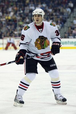 COLUMBUS, OH - MARCH 18:  Dave Bolland #36 of the Chicago Blackhawks skates against the Columbus Blue Jackets during the game on March 18, 2009 at the Nationwide Arena in Columbus, Ohio. (Photo by Bruce Bennett/Getty Images)