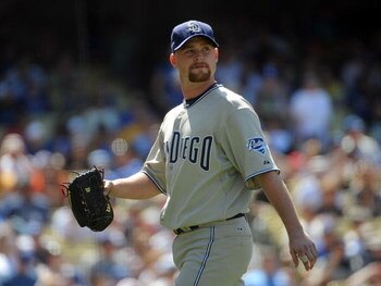 LOS ANGELES, CA - MAY 03:  Chad Gaudin #49 of the San Diego Padres looks back as he leaves the game trailing 1-5 to the Los Angeles Dodgers during the sixth inning at Dodger Stadium on May 3, 2009 in Los Angeles, California.  (Photo by Harry How/Getty Ima
