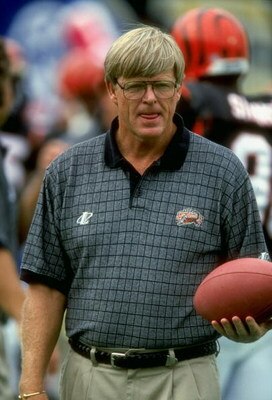18 Oct 1998:  Head coach Bruce Coslet of the Cincinnati Bengals looks on during the game against the Tennessee Oilers at the Vanderbilt Stadium in Nashville, Tennessee. The Oilers defeated the Bengals 44-14. Mandatory Credit: Stephen Dunn  /Allsport