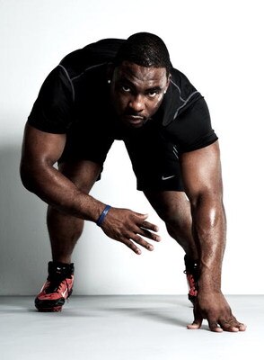 NEW YORK - MARCH 11:  (EDITORS NOTE: IMAGES HAVE BEEN RETOUCHED)  Justin Tuck of the New York Giants poses for a portrait on March 11, 2009 in New York City, New York.  (Photo by Nick Laham/Getty Images)