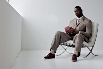 NEW YORK - MARCH 11:  (EDITORS NOTE: IMAGES HAVE BEEN RETOUCHED)  Justin Tuck of the New York Giants poses for a portrait on March 11, 2009 in New York City, New York.  (Photo by Nick Laham/Getty Images)