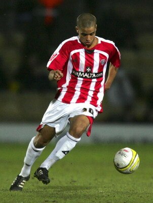 WATFORD, UNITED KINGDOM - JANUARY 17: Kyle Naughton of Sheffield United in action during the Coca Cola Championship match between Watford and Sheffield United at Vicarage Road on January 17, 2009 in Watford, England. (Photo Tom Dulat/Getty Images)