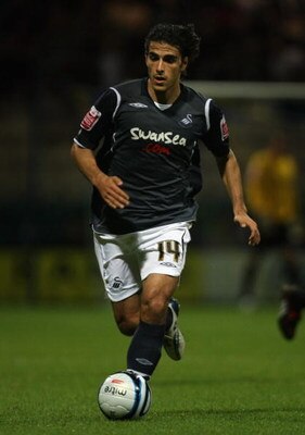 PRESTON, UNITED KINGDOM - SEPTEMBER 30:  Jordi Gomez of Swansea City in action during the Coca Cola Championship match between Preston North End and Swansea City at Deepdale on September 30, 2008 in Preston, England.  (Photo by Gary M. Prior/Getty Images)