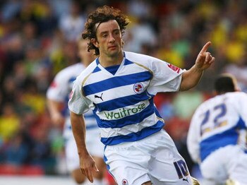 WATFORD, UNITED KINGDOM - SEPTEMBER 20:  Stephen Hunt of Reading celebrates scoring his team's second goal from the penalty spot during the Coca-Cola Football League Championship match between Watford and Reading at Vicarage Road Stadium September 20, 200