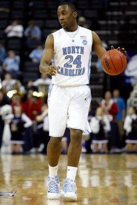 MEMPHIS, TN - MARCH 27:  Justin Watts #24 of the North Carolina Tar Heels moves the ball against the Gonzaga Bulldogs during the NCAA Men's Basketball Tournament South Regionals at the FedExForum on March 27, 2009 in Memphis, Tennessee. The Tar Heels defe