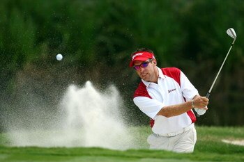 PONTE VEDRA BEACH, FL - MAY 10:  Brian Davis of England plays from a bunker on the seventh hole during the final round of THE PLAYERS Championship on THE PLAYERS Stadium Course at TPC Sawgrass on May 10, 2009 in Ponte Vedra Beach, Florida.  (Photo by Rich