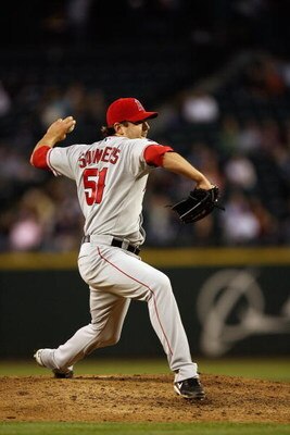 SEATTLE - MAY 21:  Joe Saunders #51 of the Los Angeles Angels of Anaheim pitches against the Seattle Mariners during the game on May 21, 2009 in Seattle, Washington. (Photo by Otto Greule Jr/Getty Images) 