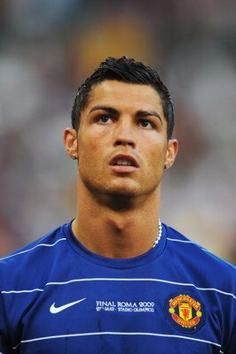 ROME - MAY 27:  Cristiano Ronaldo of Manchester United looks up during the warm up prior to the UEFA Champions League Final match between Barcelona and Manchester United at the Stadio Olimpico on May 27, 2009 in Rome, Italy.  (Photo by Shaun Botterill/Get