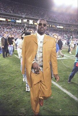 5 Jan 1997:  Wide receiver Michael Irvin of the Dallas Cowboys looks on during a playoff game against the Carolina Panthers at Ericsson Stadium in Charlotte, North Carolina.  The Panthers won the game, 26-17. Mandatory Credit: Doug Pensinger  /Allsport