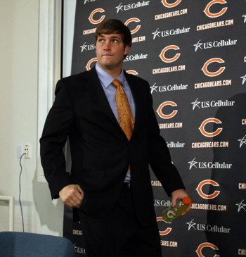 LAKE FOREST, IL - APRIL 3: Jay Cutler attends a press conference as the Chicago Bears introduced him as their new on April 3, 2009 at Halas Hall in Lake Forest, Illinois. (Photo by Jim Prisching/Getty Images)