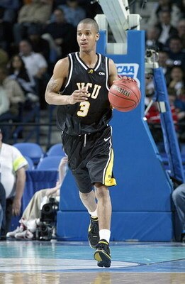 BUFFALO, NY - MARCH 15: Eric Maynor #3 of the Virginia Commonwealth Rams dribbles the ball against the Duke Blue Devils during round one of the NCAA Men's Basketball Tournament at the HSBC Arena on March 15, 2007 in Buffalo, New York. (Photo by Rick Stewa