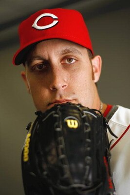 SARASOTA, FL - FEBRUARY 18:  Aaron Harang #39 of the Cincinnati Reds poses for a photo during Spring Training Photo day on February 18, 2009 at the Cincinnati Reds training facility in Sarasota, Florida.  (Photo by Chris Graythen/Getty Images)