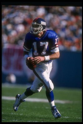 8 Dec 1996:  Quarterback Dave Brown of the New York Giants looks to pass the ball during a game against the Miami Dolphins at Pro Player Stadium in Miami, Florida.  The Giants won the game, 17-7. Mandatory Credit: Andy Lyons  /Allsport