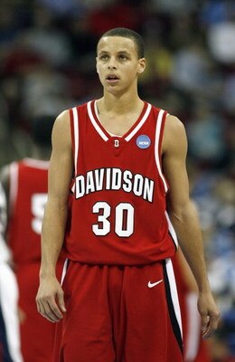 RALEIGH,NC - MARCH 21: Stephen Curry #30 of the Davidson Wildcats looks on against the Gonzaga Bulldogs during the 1st round of the 2008 NCAA Men's Basketball Tournament on March 21, 2008 at RBC Center in Raleigh, North Carolina. (Photo by: Kevin C. Cox/G