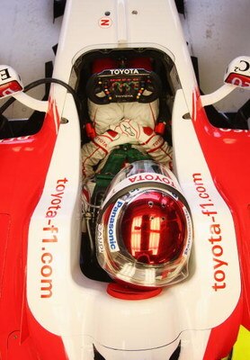 HOCKENHEIM, GERMANY - JULY 18:  Jarno Trulli of Italy and Toyota prepares to drive during practice for the German Grand Prix at Hockenheimring on July 18, 2008 in Hockenheim, Germany.  (Photo by Mark Thompson/Getty Images)