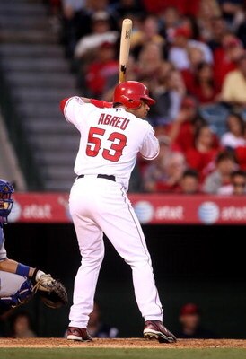 ANAHEIM, CA - MAY 09:  Bobby Abreu #53 of the Los Angeles Angels of Anaheim bats against the Kansas City Royals on May 9, 2009 at Angel Stadium in Anaheim, California. The Angels won 1-0.  (Photo by Stephen Dunn/Getty Images)