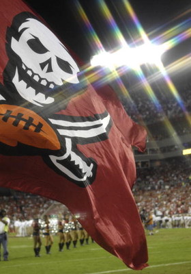 TAMPA, FL - OCTOBER 19: Tampa Bay Buccaneers flag before the game against the Seattle Seahawks at Raymond James Stadium on October 19, 2008 in Tampa, Florida.  (Photo by Al Messerschmidt/Getty Images)