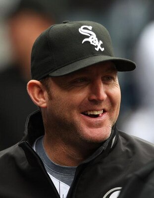 CHICAGO - APRIL 29: Jim Thome #25 of the Chicago White Sox talks with teammates in the dugout during a game against the Seattle Mariners on April 29, 2009 at U.S. Cellular Field in Chicago, Illinois. The White Sox defeated the Mariners 6-3. (Photo by Jona