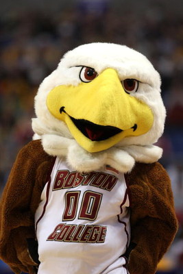 MINNEAPOLIS - MARCH 20: Baldwin, the mascot of the Boston College Eagles against the USC Trojans during the first round of the NCAA Division I Men's Basketball Tournament at the Hubert H. Humphrey Metrodome on March 20, 2009 in Minneapolis, Minnesota. US