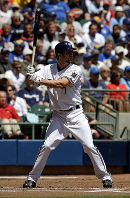 MILWAUKEE - MAY 14: J.J. Hardy #7 of the Milwaukee Brewers prepares to hit the ball against the Florida Marlins on May 14, 2009 at Miller Park in Milwaukee, Wisconsin. The Brewers defeated the Marlins 5-3.  (Photo by Jonathan Daniel/Getty Images)