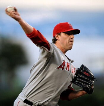LOS ANGELES, CA - MAY 23:  Pitcher John Lackey #41 of the Los Angeles Angels of Anaheim throws a pitch against the Los Angeles Dodgers during the first inning of the game at Dodger Stadium on May 23, 2009 in Los Angeles, California.  (Photo by Kevork Djan