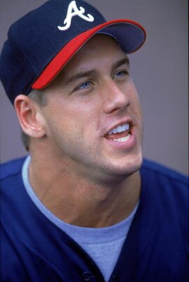 2 Jul 2000:  A close up of Pitcher John Rocker #49 of the Atlanta Braves during the game against the New York Mets at Shea Stadium in Flushing, New York.  The Braves defeated the Mets 10-2.Mandatory Credit: Ezra O. Shaw  /Allsport