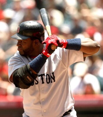 ANAHEIM, CA - MAY 14:  David Ortiz #34 of the Boston Red Sox bats against  the Los Angeles Angels of Anaheim on May 14, 2009 at Angel Stadium in Anaheim, California.  The Angels won 5-4 in 12 innings.  (Photo by Stephen Dunn/Getty Images)