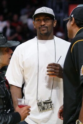 LOS ANGELES, CA - APRIL 20:  Ron Artest attends the Los Angeles Lakers vs the Denver Nuggets game at the Staples Center on April 20, 2008 in Los Angeles, California.  (Photo by Noel Vasquez/Getty Images)