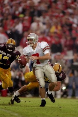 1 Jan 1997:  Joe Germaine of the Ohio State Buckeyes moves the ball during the Rose Bowl against the Arizona State Sun Devils at the Rose Bowl in Pasadena, California.  Ohio State won the game, 20-17. Mandatory Credit: Jed Jacobsohn  /Allsport