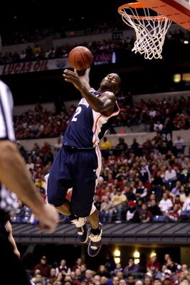 INDIANAPOLIS - DECEMBER 06:  Jeremy Pargo #2 of the Gonzaga Bulldogs dunks against the Indiana Hoosiers during the Hartford Hall of Fame Showcase on December 6, 2008 in Indianapolis, Indiana. Gonzaga won 70-54.  (Photo by Andy Lyons/Getty Images)