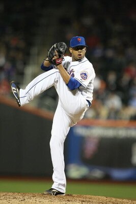 NEW YORK - JUNE 10:  Francisco Rodriguez #75 of the New York Mets pitches against the Philadelphia Phillies during their game on June 10, 2009 at Citi Field in the Flushing neighborhood of the Queens borough of New York City.  (Photo by Al Bello/Getty Ima