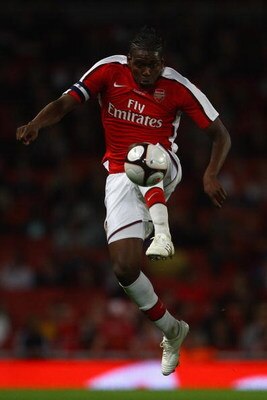 LONDON, ENGLAND - MAY 22:  Jay Emmanuel-Thomas of Arsenal in action during the FA Youth Cup Final 1st Leg match between Arsenal and Liverpool at The Emirates Stadium on May 22, 2009 in London, England.  (Photo by Julian Finney/Getty Images)