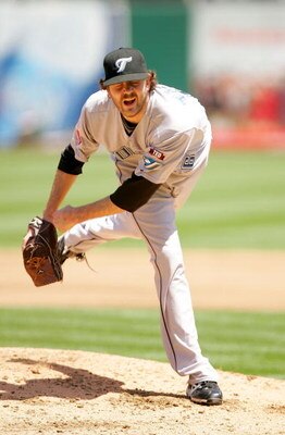 OAKLAND, CA - MAY 09:  Brian Tallet #56 of the Toronto Blue Jays pitches against the Oakland Athletics on May 9, 2009 at the Oakland Coliseum in Oakland, California.  (Photo by Ezra Shaw/Getty Images)