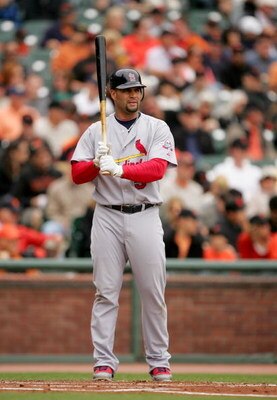 SAN FRANCISCO - MAY 31:  Albert Pujols #5 of the St. Louis Cardinals bats against the San Francisco Giants at AT&T Park on May 31, 2009 in San Francisco, California.  (Photo by Ezra Shaw/Getty Images)