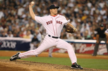 NEW YORK - JULY 15: Jonathan Papelbon of the American League All-Stars throws a pitch against the National League All-Stars during the 79th MLB All-Star Game at Yankee Stadium on July 15, 2008 in New York, New York. (Photo by Nick Laham/Getty Images)
