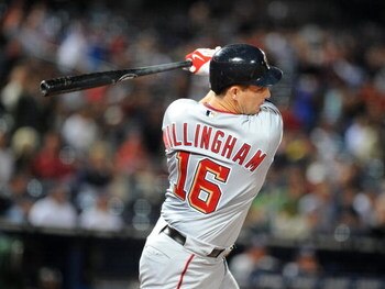 ATLANTA - APRIL 10: Outfielder Josh Willingham #16 of Washington Nationals pinch hits against the Atlanta Braves April 10, 2009 in Atlanta, Georgia.  (Photo by Al Messerschmidt/Getty Images) 