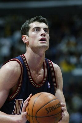 LOS ANGELES - APRIL 15:  Nikoloz Tskitishvili #22 of the Denver Nuggets looks to shot during the game the Los Angeles Lakers at Staples Center on April 15, 2003 in Los Angeles, California  The Lakers won 126-104.  NOTE TO USER: User expressly acknowledges