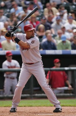 DENVER - MAY 17:  Tony Clark #34 of the Arizona Diamondbacks bats against the Colorado Rockies at Coors Field on May 17, 2007 in Denver, Colorado. The Diamondbacks won 3-1. (Photo by Doug Pensinger/Getty Images)